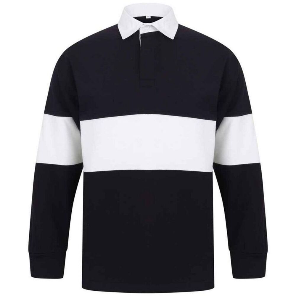 Front Row Unisex Adult Panelled Rugby Shirt / Navy/White